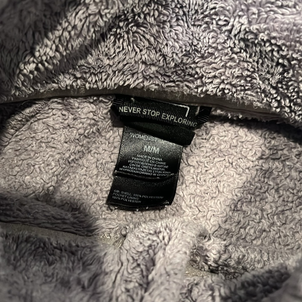 The North Face Womens (M) Gray Fuzzy Fleece Full Zip Teddy Jacket - Picture 4 of 9